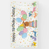 Rode Brussels Griffon Hond Verjaardagsfeest Spandoek (Verticaal)