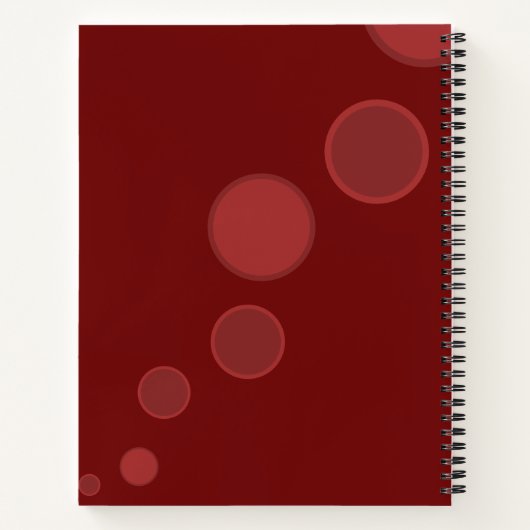 Rode bubbels abstracte techie ondersteuning: Je he Notitieboek (Achterkant)