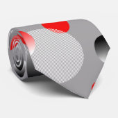 RODE BUBBLE GRAY ABSTRACT BUBBLE PATTERN STROPDAS (Opgerold)