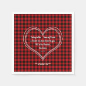 Rode Buffalo Bijbeltekst Kerstmis in landelijke st Servet (Voorkant)