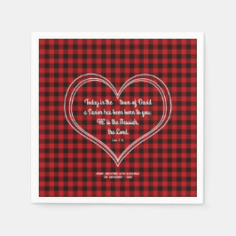 Rode Buffalo Bijbeltekst Kerstmis in landelijke st Servet