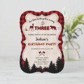 Rode Buffalo Bosdieren Jongen 3e Verjaardag Kaart (Staand voorkant)