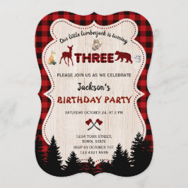 Rode Buffalo Bosdieren Jongen 3e Verjaardag Kaart