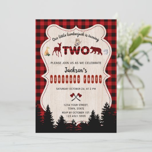 Rode Buffalo Bosdieren Jongens Verjaardag Kaart (Staand voorkant)