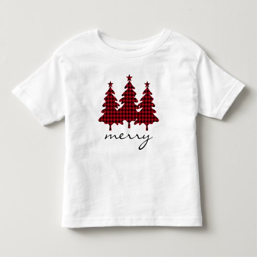 Rode Buffalo Check Dennenhouten Kinder Shirts (Voorkant)