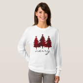 Rode Buffalo Check Dennenhouten T-shirt (Voorkant volledig)