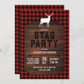 Rode Buffalo Check & Herten Jachtfeest Kaart (Voorkant / Achterkant)
