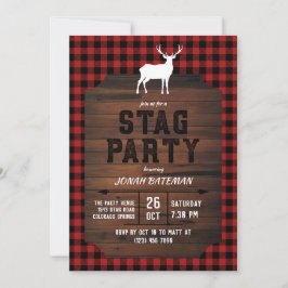 Rode Buffalo Check & Houten Jachtfeest Kaart