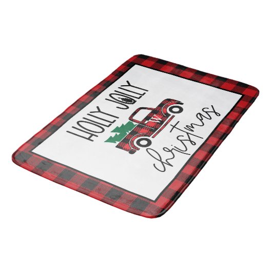 Rode Buffalo drift- en boommonogram Badmat (Gekanteld)