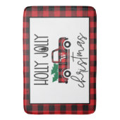 Rode Buffalo  drift- en boommonogram Badmat (Voorkant Verticaal)