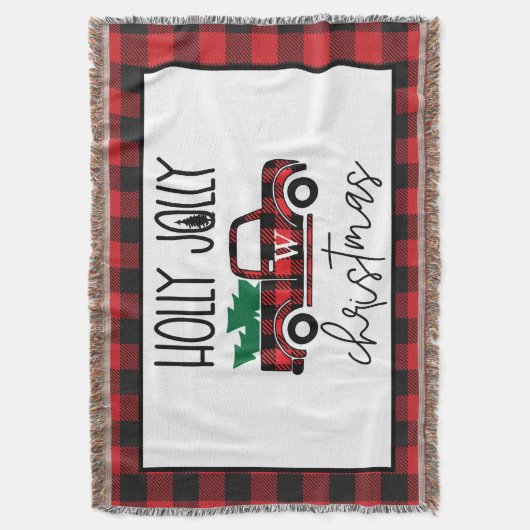 Rode Buffalo  drift- en boommonogram Deken (Voorkant Verticaal)