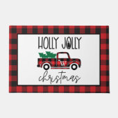 Rode Buffalo drift- en boommonogram Deurmat (Voorkant)