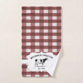 Rode Buffalo Geplakt Boerderij Koe Woordendoekset Bad Handdoek (Handdoek)