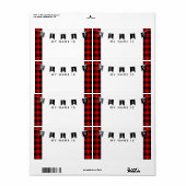 Rode Buffalo geplakt Hallo mijn naam is naamlabels Etiket (Full Sheet)