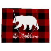 Rode Buffalo geruit & Beer | Persoonlijke naam cad Groot Cadeauzakje (Achterkant)