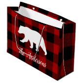 Rode Buffalo geruit & Beer | Persoonlijke naam cad Groot Cadeauzakje (Voorkant Gekanteld)