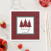 Rode Buffalo geruite dennenbomen Persoonlijk Servet (Insitu)