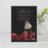 Rode Buffalo geruite kerst bruiloft feest Kaart (Staand voorkant)