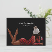 Rode Buffalo geruite Kerst-wijn Bedankkaart (Staand voorkant)