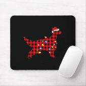 Rode Buffalo geruite Kerstman Ierse Setter Hond Ke Muismat (Met muis)