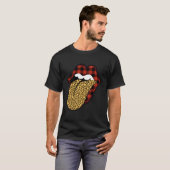 Rode Buffalo gespeelde lippen met luipaard print t T-shirt (Voorkant volledig)