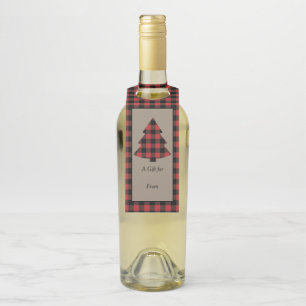 Rode Buffalo met kerstboom Flessenhanger