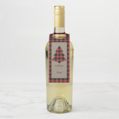 Rode Buffalo met kerstboom Flessenhanger (Op fles)