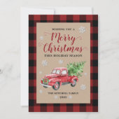  rode Buffalo met kerstfeest Feestdagenkaart (Voorkant)