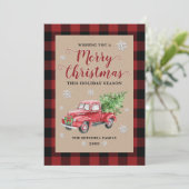  rode Buffalo met kerstfeest Feestdagenkaart (Staand voorkant)