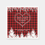 Rode Buffalo Patroon Bijbelvers Kerstmis Pine Servet (Voorkant)