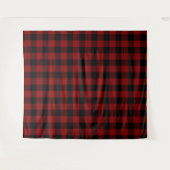 Rode Buffalo Plaid Achtergrond Muur Bekleding Wandkleed (Voorkant (horizontaal))