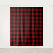 Rode Buffalo Plaid Achtergrond Muur Bekleding Wandkleed (Voorkant)