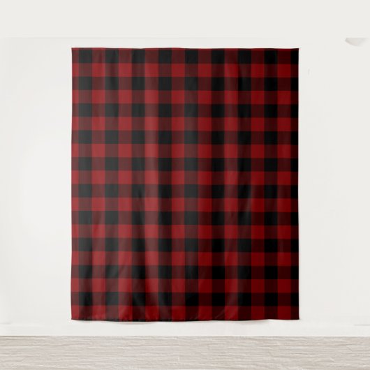 Rode Buffalo Plaid Achtergrond Muur Bekleding Wandkleed (Voorkant)