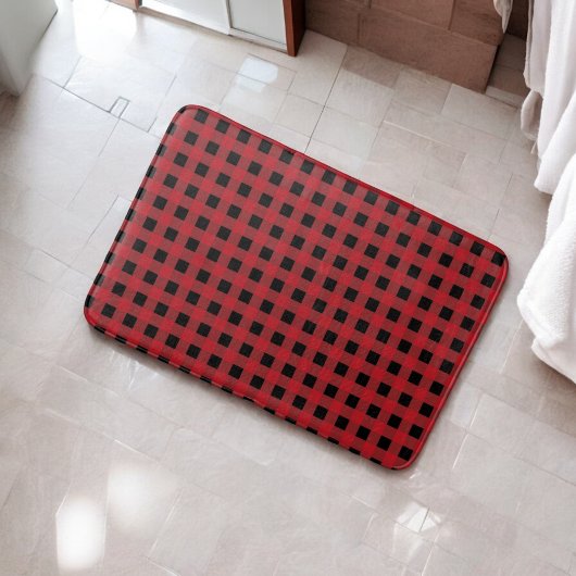 Rode Buffalo Plaid Badmat voor Gezellig Huis Decor