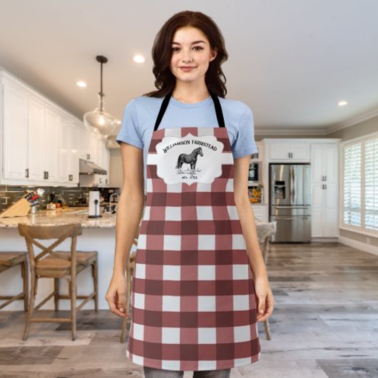 Rode Buffalo Plaid Boerderij Paard Schort