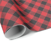 Rode Buffalo Plaid Cadeaupapier (Rol Hoek)