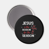 Rode Buffalo Plaid Cross Kerstmis Ontwerp Magneet (Voorkant / Achterkant)
