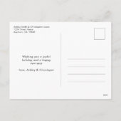 Rode Buffalo Plaid Geschilderde Tartan Kerstfoto Feestdagenkaart (Achterkant)