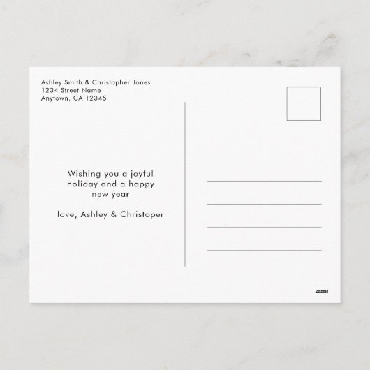 Rode Buffalo Plaid Geschilderde Tartan Kerstfoto Feestdagenkaart (Achterkant)