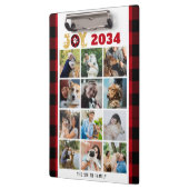 Rode Buffalo Plaid Hondenliefhebber Aangepaste Fot Klembord (Links)