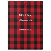 Rode Buffalo Plaid Hondenliefhebber Aangepaste Fot Klembord (Achterkant)