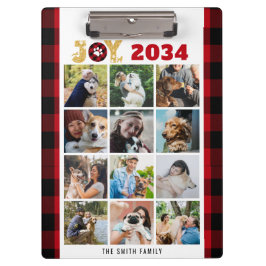 Rode Buffalo Plaid Hondenliefhebber Aangepaste Fot Klembord