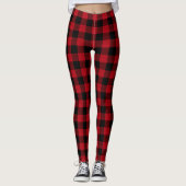 Rode Buffalo Plaid ID604 Leggings (Voorkant)