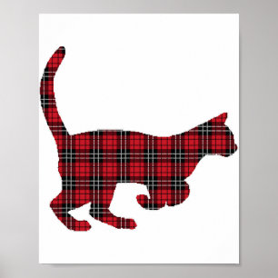 Rode Buffalo Plaid Kat Matching Familie Kerstmis 8 Poster