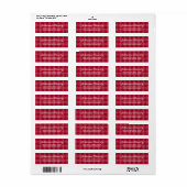 Rode Buffalo Plaid Kerst Retouradresstickers Etiket (Full Sheet)