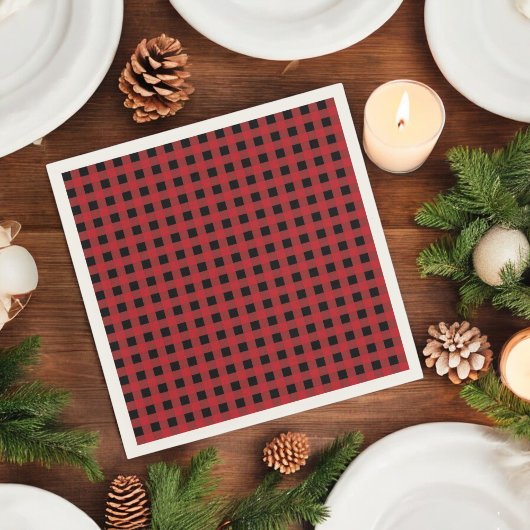 Rode Buffalo Plaid Kerst Servet