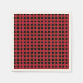 Rode Buffalo Plaid Kerst Servet (Voorkant)