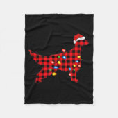 Rode Buffalo Plaid Kerstman Ierse Setter Hond Kers Fleece Deken (Voorkant)