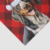 Rode Buffalo Plaid Kerstmis Blauwvink Coonhound Do Tissuepapier (Detail)