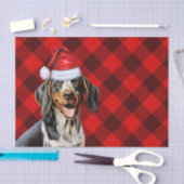 Rode Buffalo Plaid Kerstmis Blauwvink Coonhound Do Tissuepapier (Craft)